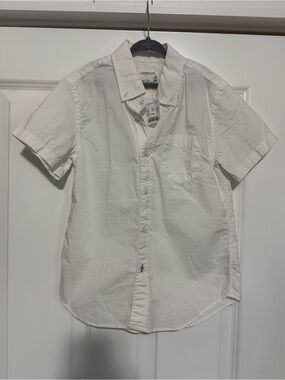 NWT Crewcuts White Short-Sleeve Button-Down Shirt
